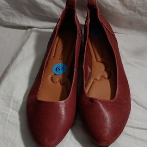 Lucky Brand Maroon Leather Flats